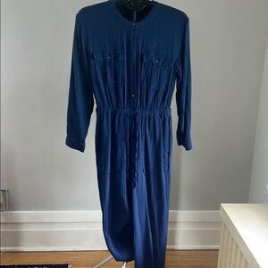 Madewell Blue Buttoned Jumpsuit